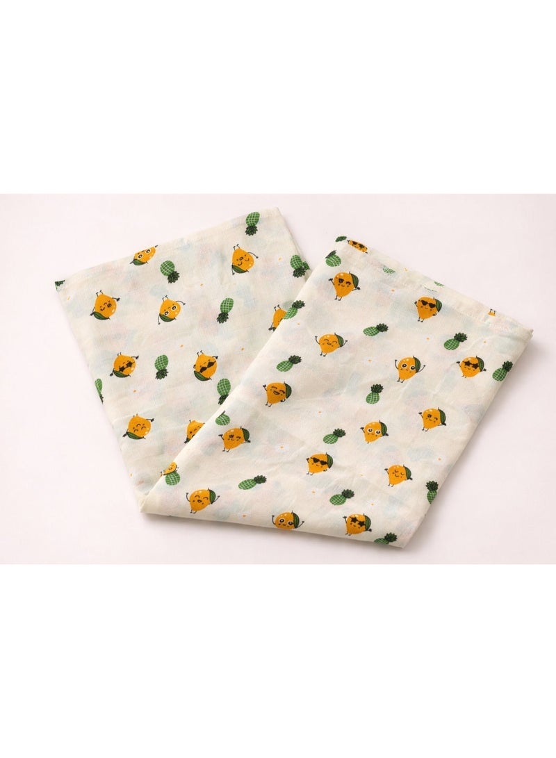 Pack of 3 - Muslin Bath Towel - Soft Cotton Absorbent, Multicolor Print and Design (75x150 cm) - Image 4